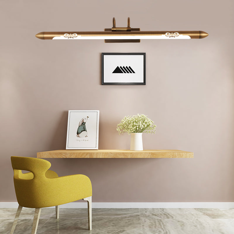 Skørter | 20.5"/25.5"/28" W LED Bronze/Brass Wall Lamp Classic Metal Linear Wall Light Lamp in White/Warm Light