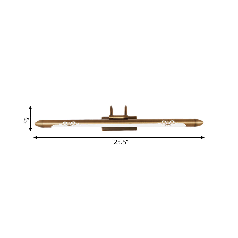 Skørter | 20.5"/25.5"/28" W LED Bronze/Brass Wall Lamp Classic Metal Linear Wall Light Lamp in White/Warm Light