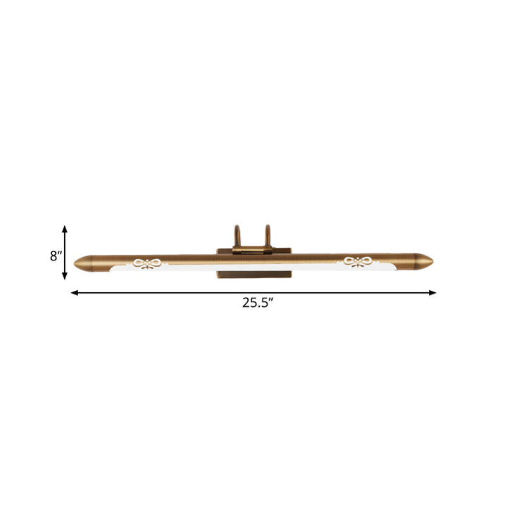 Skørter | 20.5"/25.5"/28" W LED Bronze/Brass Wall Lamp Classic Metal Linear Wall Light Lamp in White/Warm Light