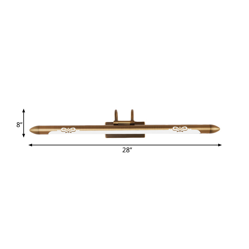 Skørter | 20.5"/25.5"/28" W LED Bronze/Brass Wall Lamp Classic Metal Linear Wall Light Lamp in White/Warm Light
