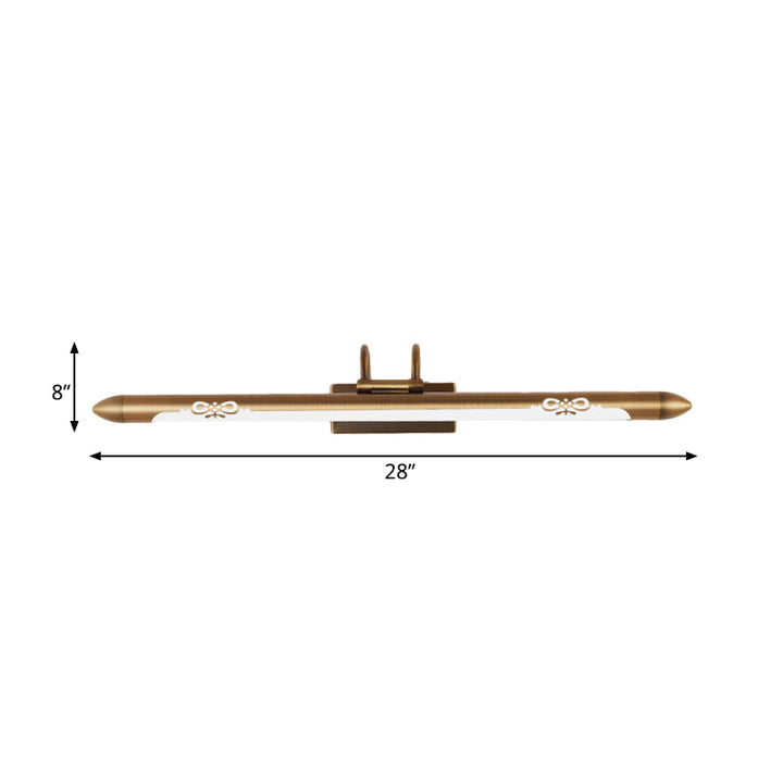 Skørter | 20.5"/25.5"/28" W LED Bronze/Brass Wall Lamp Classic Metal Linear Wall Light Lamp in White/Warm Light