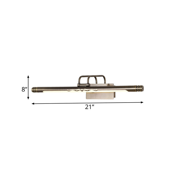 Skørter | Bronze/Brass LED Mirror Lamp Classic Metal Tube Wall Light in White/Warm Light, 21"/26"/29" W