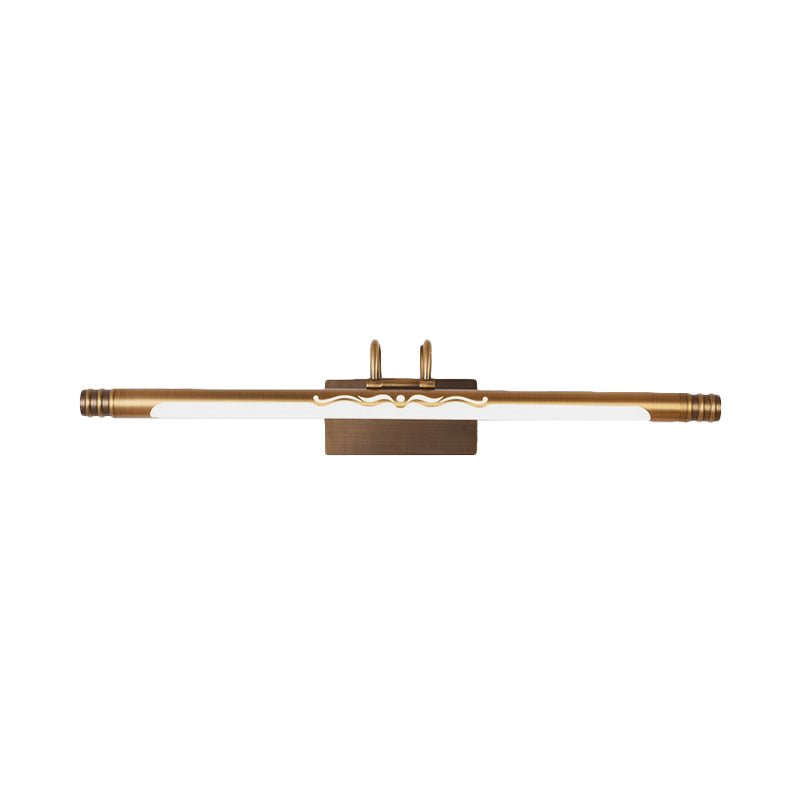 Skørter | Bronze/Brass LED Mirror Lamp Classic Metal Tube Wall Light in White/Warm Light, 21"/26"/29" W