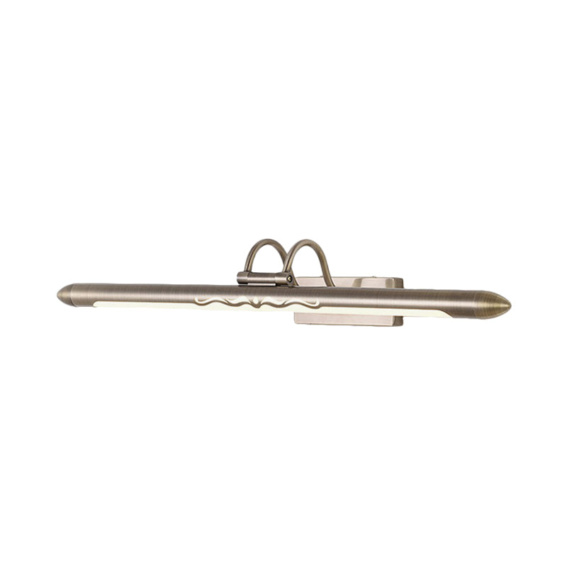 Skørter | 20.5"/25.5"/28" W LED linear vanity wall lamp classic bronze/ brass metal wall-mounted lamp in white/warm light