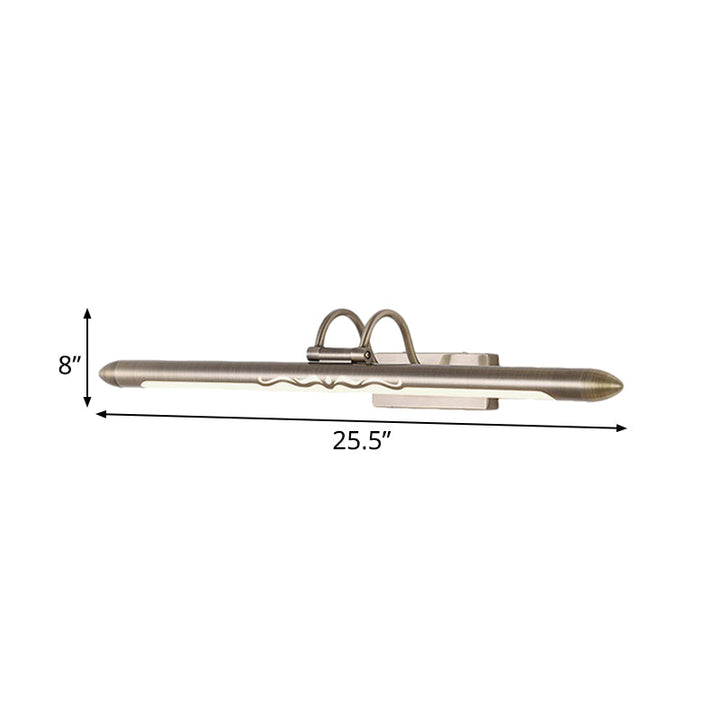 Skørter | 20.5"/25.5"/28" W LED linear vanity wall lamp classic bronze/ brass metal wall-mounted lamp in white/warm light