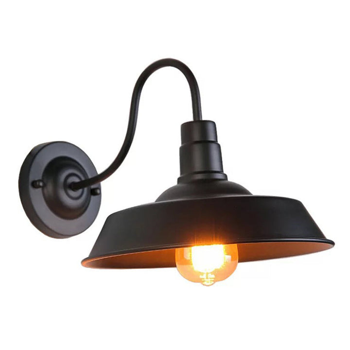 Lisslune | Single Bulb Wall Lamp Vintage Pot Cover Iron Wall Mounted Lamp for Restaurant