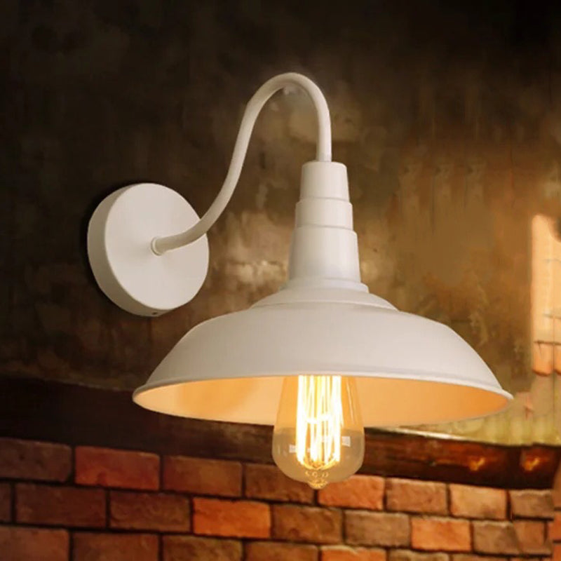 Lisslune | Single Bulb Wall Lamp Vintage Pot Cover Iron Wall Mounted Lamp for Restaurant