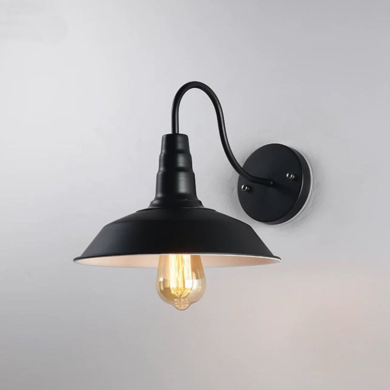 Lisslune | Single Bulb Wall Lamp Vintage Pot Cover Iron Wall Mounted Lamp for Restaurant