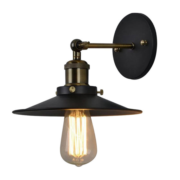 Lisslune | Iron conical shade wall lamp simplicity restaurant wall lamp in black