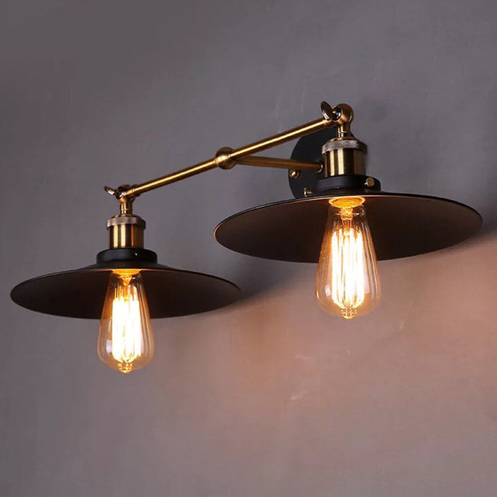 Lisslune | Iron conical shade wall lamp simplicity restaurant wall lamp in black
