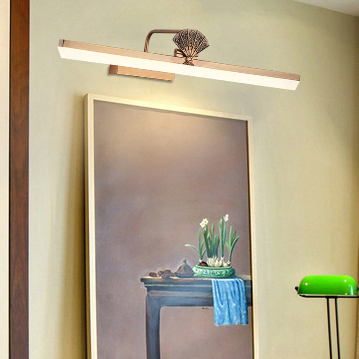 Skørter | 17"/23" W Brass Extended Vanity Wall Lamp Traditional Metal LED Bathroom Wall Lamp, White/Warm Light