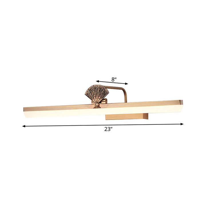Skørter | 17"/23" W Brass Extended Vanity Wall Lamp Traditional Metal LED Bathroom Wall Lamp, White/Warm Light