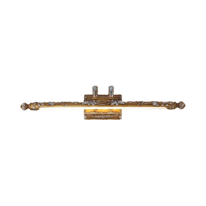 Skørter | LED Resin Vanity Lighting Classic Brass Linear Bedroom Wall Light Fixture in White/Warm Light, 21"/27" W
