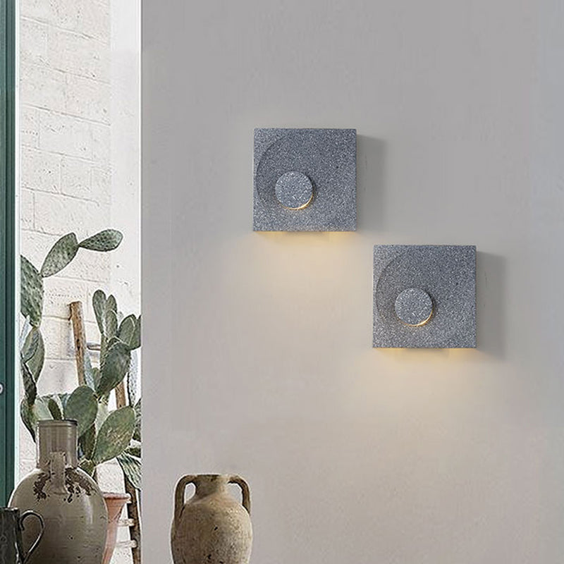 Lisslune | Nordic Style Square LED Wall Lamp Cement Bedroom Wall Mounted Lighting