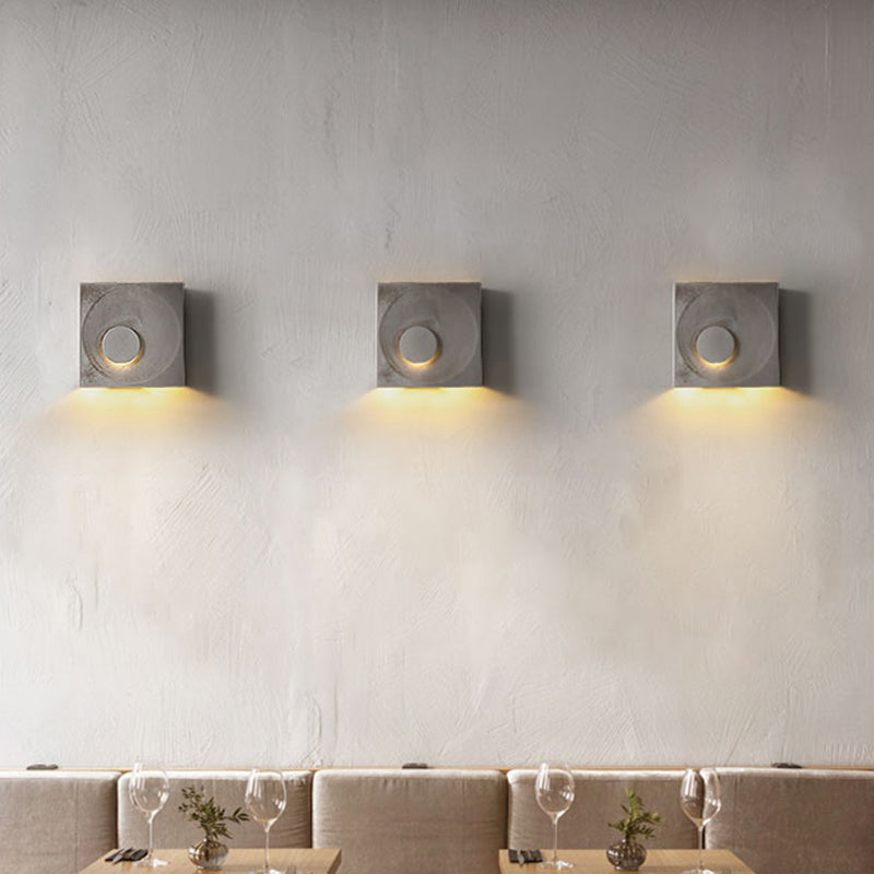 Lisslune | Nordic Style Square LED Wall Lamp Cement Bedroom Wall Mounted Lighting