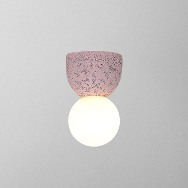 Lisslune | Resin-Cement Bell Wall Lamp Modern Style Single-Bulb Wall Lighting Fixture