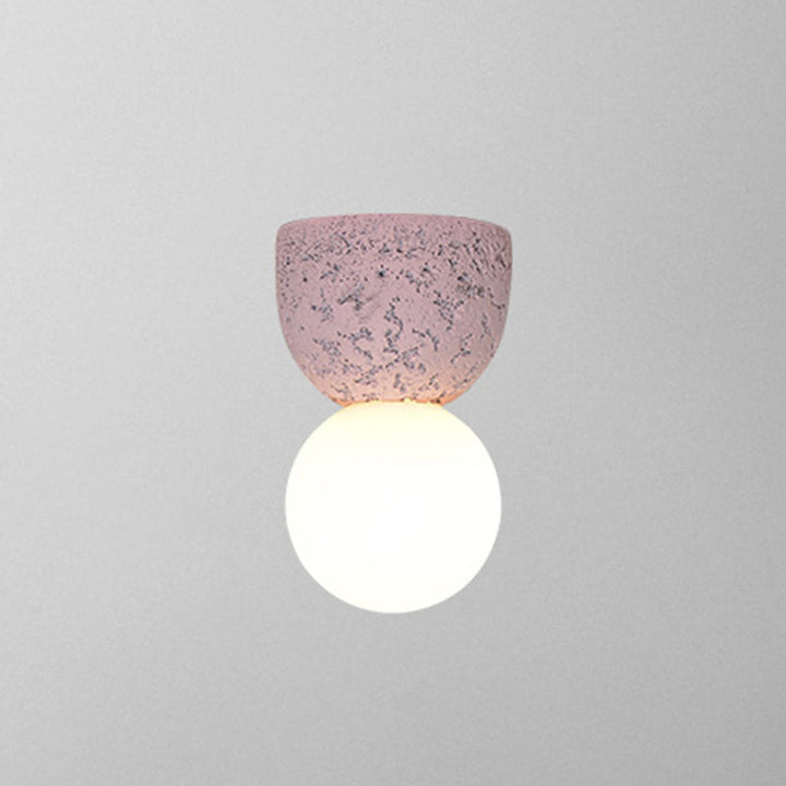 Lisslune | Resin-Cement Bell Wall Lamp Modern Style Single-Bulb Wall Lighting Fixture