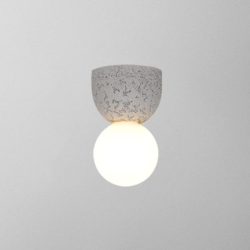 Lisslune | Resin-Cement Bell Wall Lamp Modern Style Single-Bulb Wall Lighting Fixture