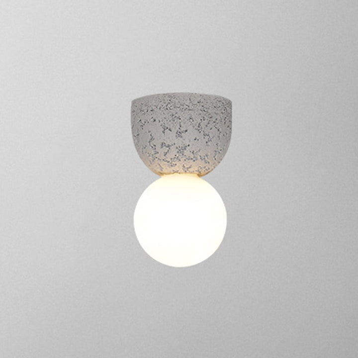 Lisslune | Resin-Cement Bell Wall Lamp Modern Style Single-Bulb Wall Lighting Fixture
