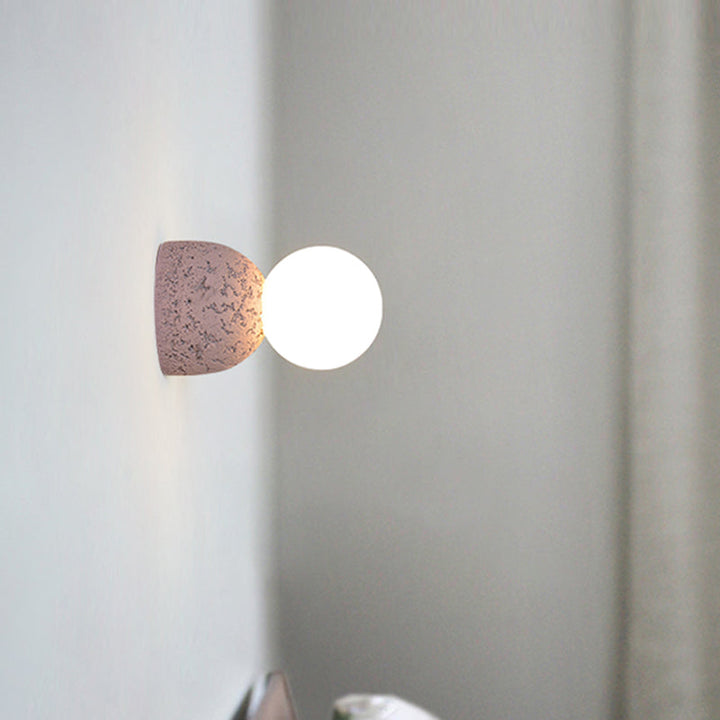 Lisslune | Resin-Cement Bell Wall Lamp Modern Style Single-Bulb Wall Lighting Fixture