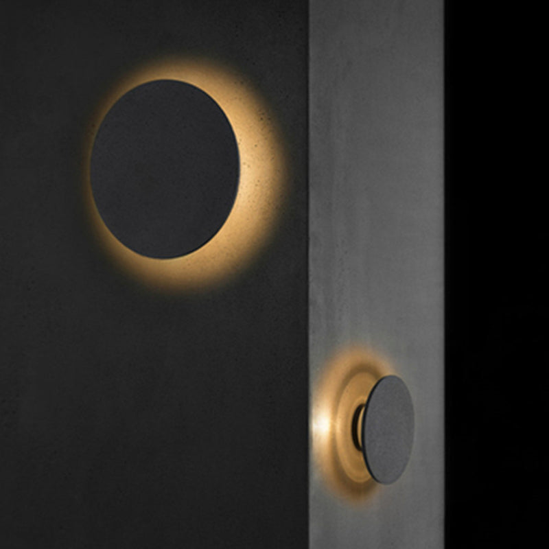 Skørter | Flat round LED wall light Simplicity Cement bedroom wall light in gray