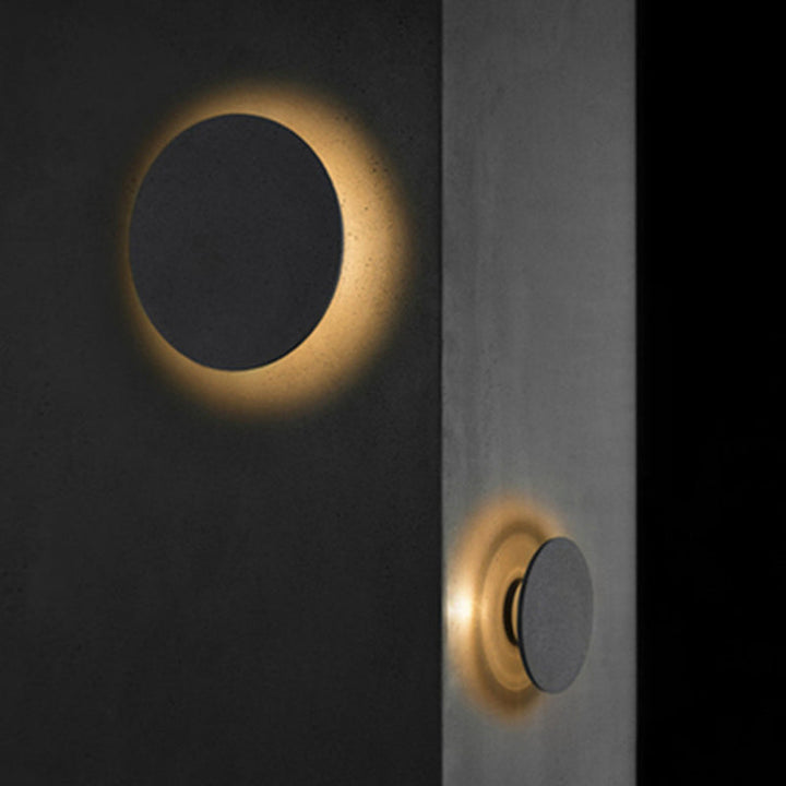 Skørter | Flat round LED wall light Simplicity Cement bedroom wall light in gray