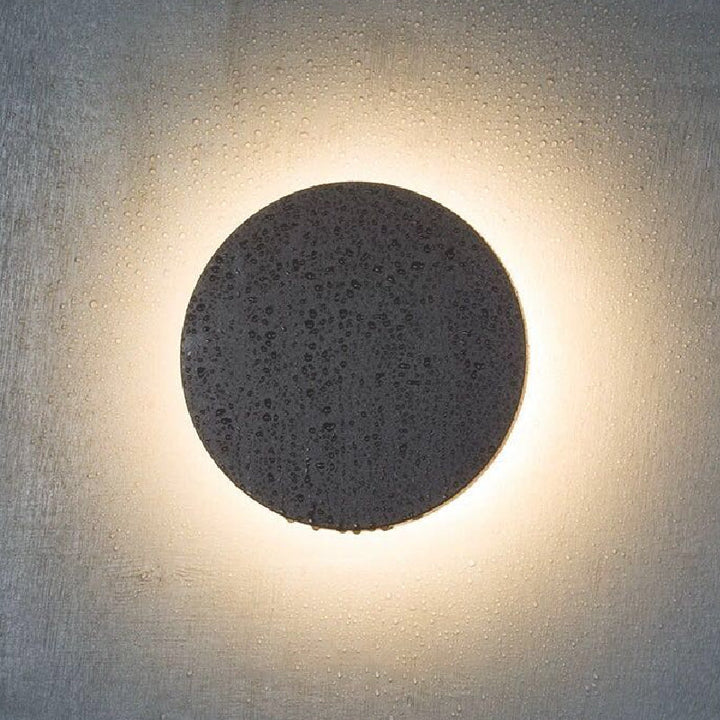 Skørter | Flat round LED wall light Simplicity Cement bedroom wall light in gray