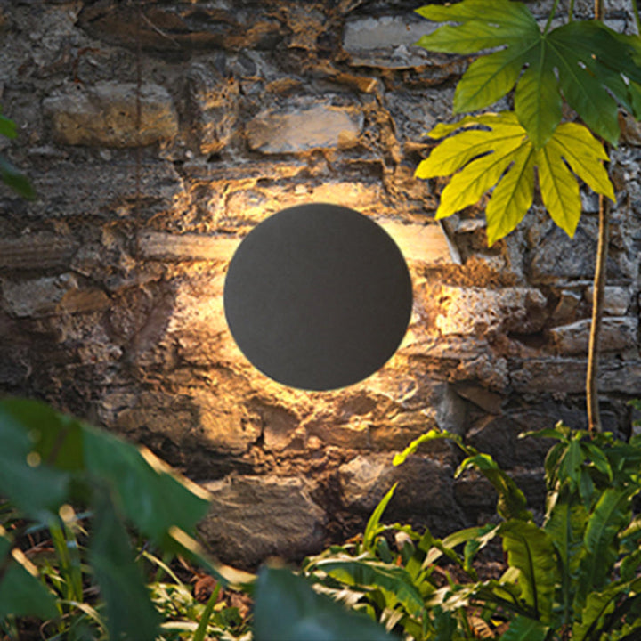Skørter | Flat round LED wall light Simplicity Cement bedroom wall light in gray