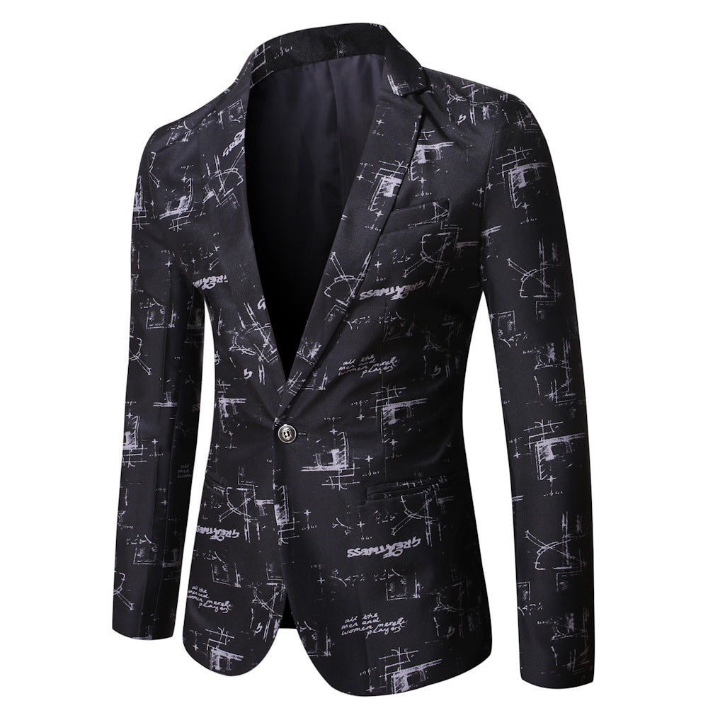 Men's designer blazer with creative graphic Lisslune