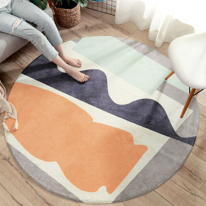 Lisslune | Cute Kids Room Carpet Multi color Plant Printed Area Rug Polyester Non-Slip Rug Machine Washable Carpet
