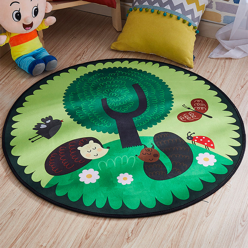Lisslune | Multi-colored comfort carpet cotton blend animal print carpet pet-friendly maintenance-friendly carpet for children's room