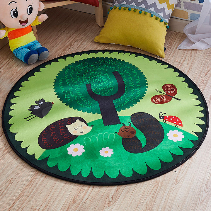 Lisslune | Multi-colored comfort carpet cotton blend animal print carpet pet-friendly maintenance-friendly carpet for children's room
