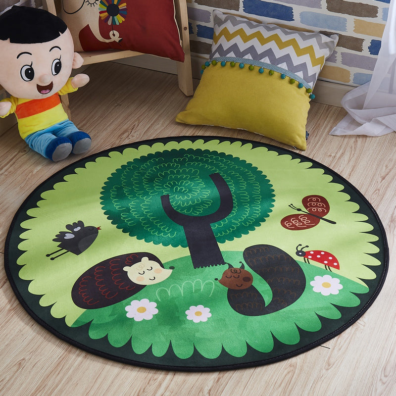 Lisslune | Multi-colored comfort carpet cotton blend animal print carpet pet-friendly maintenance-friendly carpet for children's room