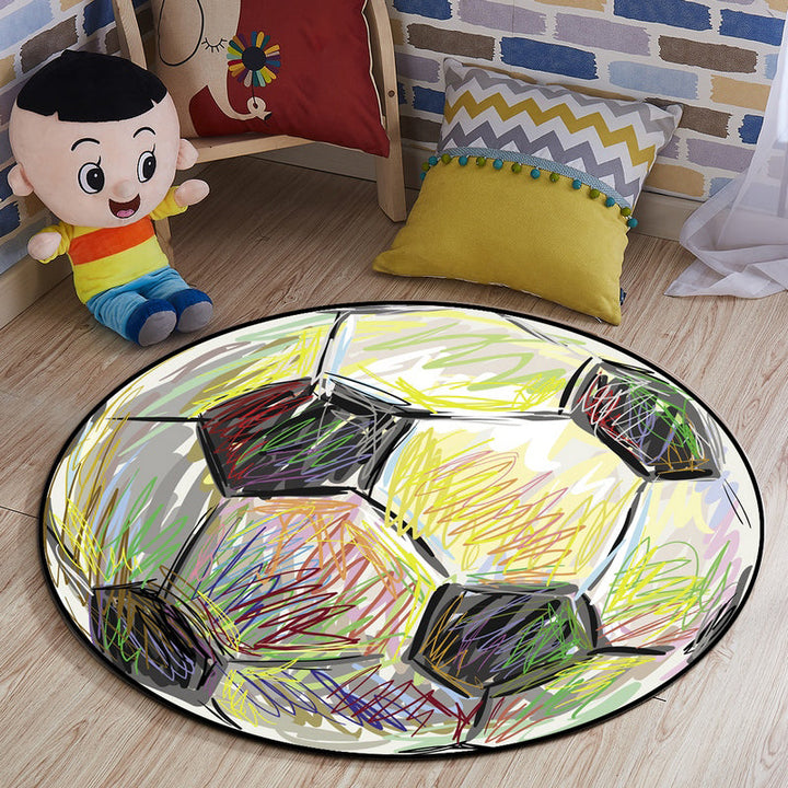 Lisslune | Multi-colored comfort carpet cotton blend animal print carpet pet-friendly maintenance-friendly carpet for children's room