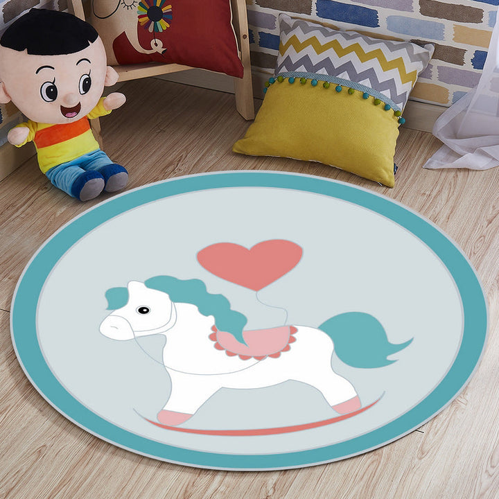 Lisslune | Multi-colored comfort carpet cotton blend animal print carpet pet-friendly maintenance-friendly carpet for children's room
