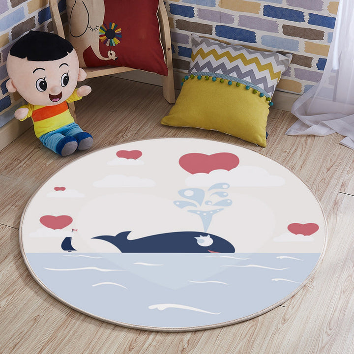 Lisslune | Multi-colored comfort carpet cotton blend animal print carpet pet-friendly maintenance-friendly carpet for children's room