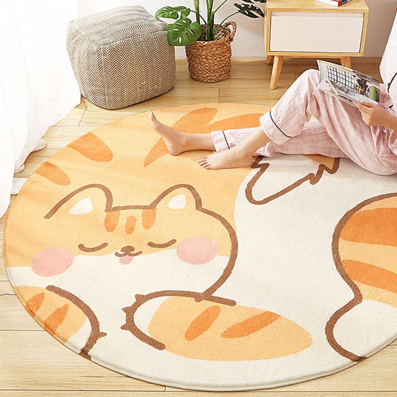 Lisslune | Cute Animal Pattern Rug Multi-Color Synthetic Rug Anti-Slip Back Washable Rug for Kids Room