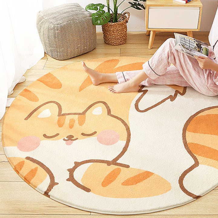 Lisslune | Cute Animal Pattern Rug Multi-Color Synthetic Rug Anti-Slip Back Washable Rug for Kids Room