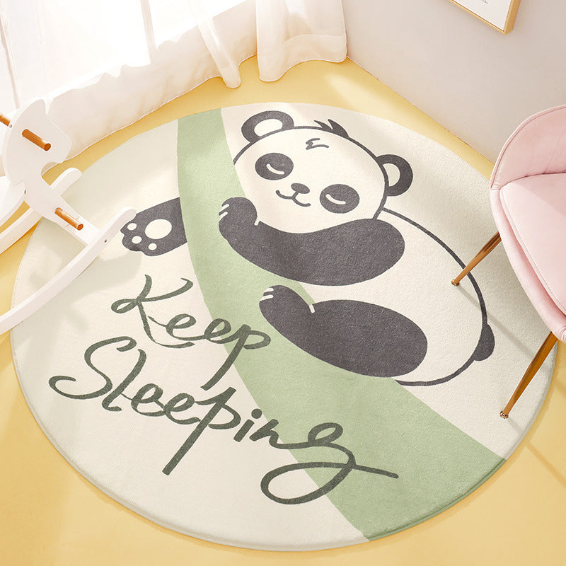 Lisslune | Cute Animal Pattern Rug Multi-Color Synthetic Rug Anti-Slip Back Washable Rug for Kids Room