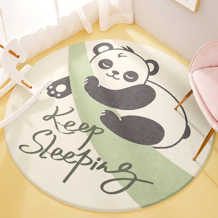 Lisslune | Cute Animal Pattern Rug Multi-Color Synthetic Rug Anti-Slip Back Washable Rug for Kids Room