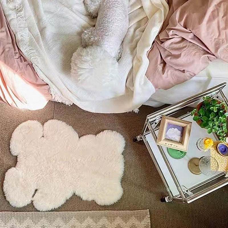 Lisslune | Beer Shape Solid Carpet Multi Color Calming Area Rug Cotton Blend Pet Friendly Machine Washable Rug for Kids Bedroom