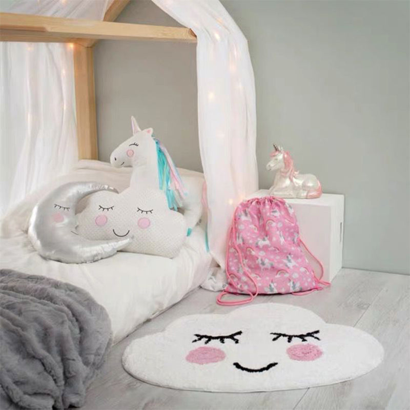 Lisslune | Creative Kids Room Carpet Multicolored Cartoon Printed Carpet Cotton Blend Pet Friendly Machine Washable Carpet