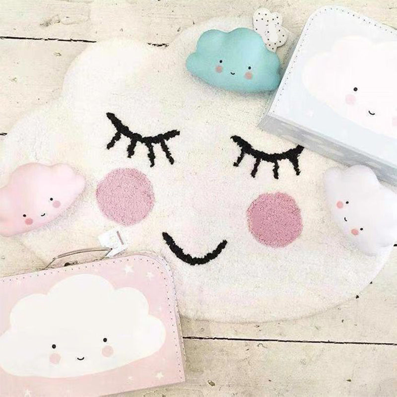 Lisslune | Creative Kids Room Carpet Multicolored Cartoon Printed Carpet Cotton Blend Pet Friendly Machine Washable Carpet