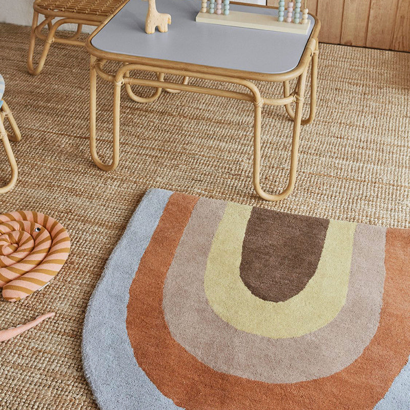 Lisslune | Irregular Shape Animal Pattern Carpet Multicolored Relaxing Carpet Cotton Blend Non-Slip Washable Carpet for the Nursery