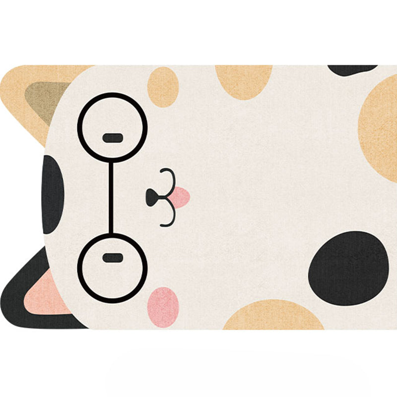 Lisslune | Designer Kids Room Carpet Multicolor Cartoon Animal Pattern Carpet Cotton Blend Non-Slip Back Area Rug