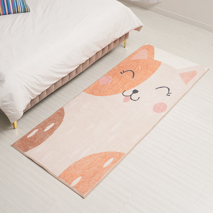 Lisslune | Designer Kids Room Carpet Multicolor Cartoon Animal Pattern Carpet Cotton Blend Non-Slip Back Area Rug