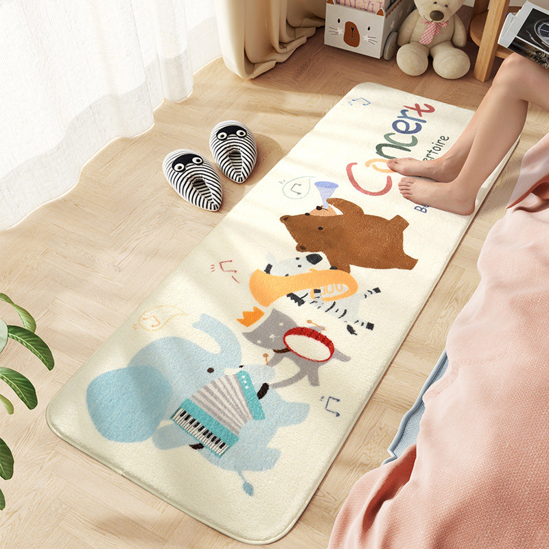 Lisslune | Comfort Children's Room Carpet Multicolored Cartoon Animal Area Rug Synthetic Easy Care Pet-Friendly Rug