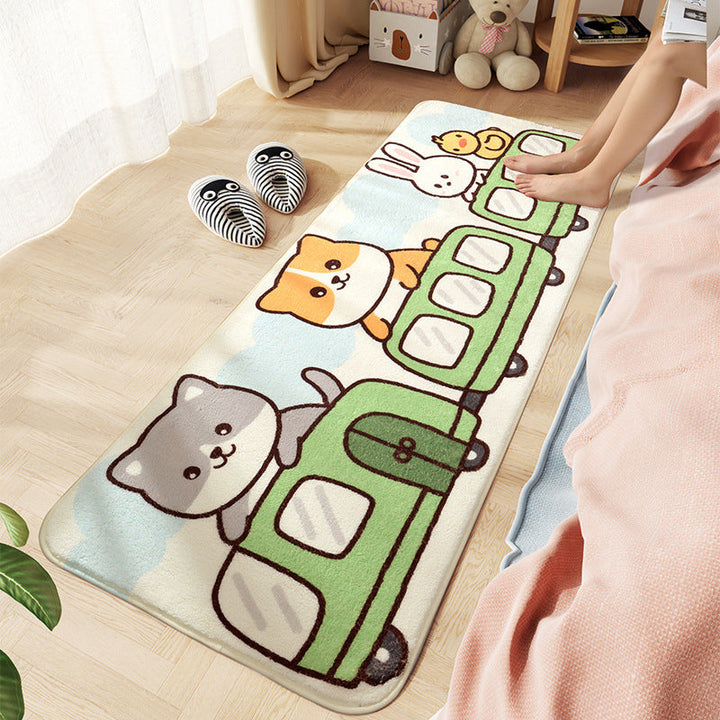 Lisslune | Comfort Children's Room Carpet Multicolored Cartoon Animal Area Rug Synthetic Easy Care Pet-Friendly Rug