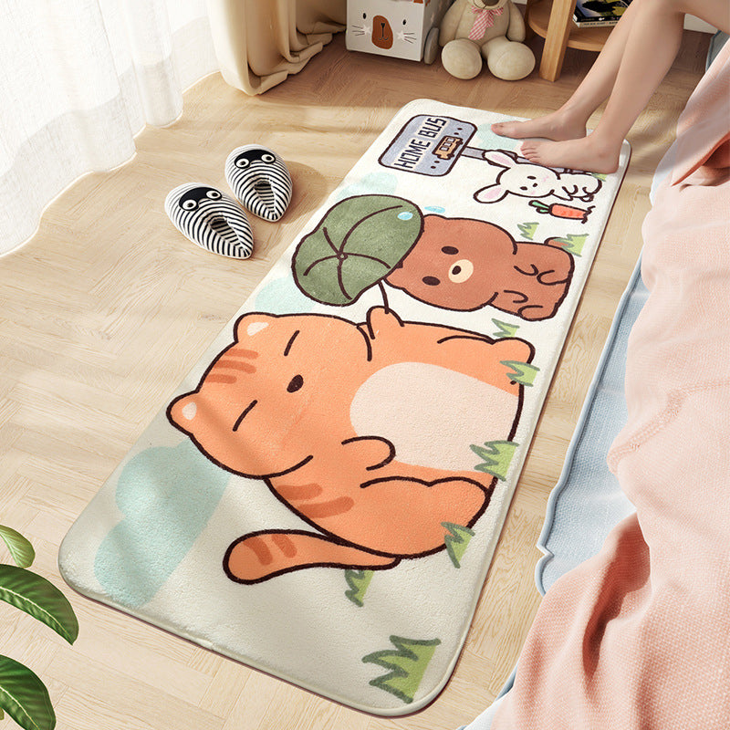 Lisslune | Comfort Children's Room Carpet Multicolored Cartoon Animal Area Rug Synthetic Easy Care Pet-Friendly Rug