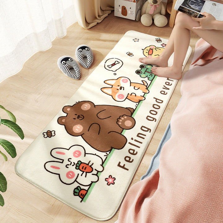 Lisslune | Comfort Children's Room Carpet Multicolored Cartoon Animal Area Rug Synthetic Easy Care Pet-Friendly Rug